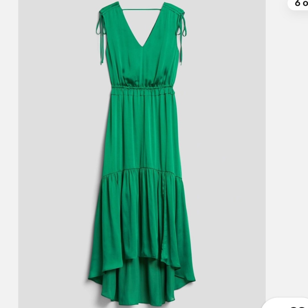 Banana Republic Satin Green Maxi Dress